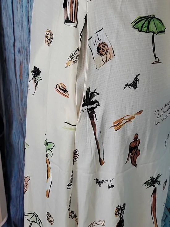 Commense Cream Tropical Print Linen Maxi Dress - Picture 6 of 16